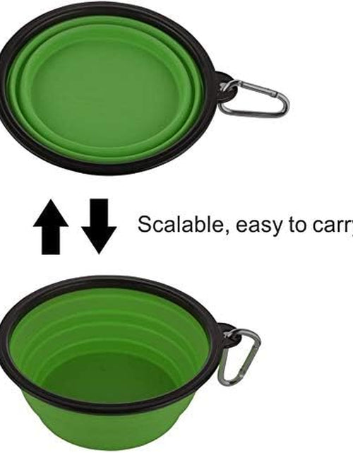 Load image into Gallery viewer, Large Collapsible Dog Bowls, 34Oz Travel Water Food Bowls Portable Foldable Collapse Dishes with Carabiner Clip for Traveling, Hiking, Walking, 2 Pack