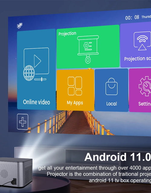 Load image into Gallery viewer, Android 11 4K Smart Projector 580ANSI 1920*1080P Full HD Wifi6 BT5.0 Allwinner H713 Voice Control Home Cinema Theater