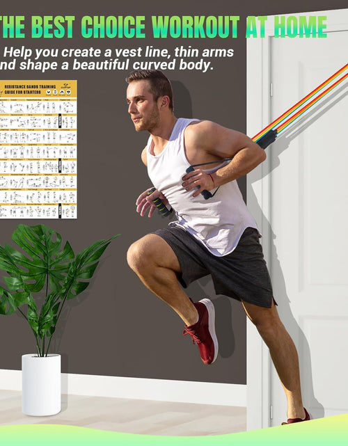 Load image into Gallery viewer, Resistance Bands Set with Handles, Exercise Bands Workout Bands Fitness Bands with Door Anchor, Legs Ankle Straps for Resistance Training,Physical Therapy,Home Gym Workout