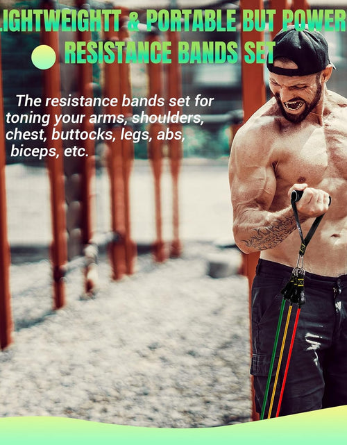 Load image into Gallery viewer, Resistance Bands Set with Handles, Exercise Bands Workout Bands Fitness Bands with Door Anchor, Legs Ankle Straps for Resistance Training,Physical Therapy,Home Gym Workout