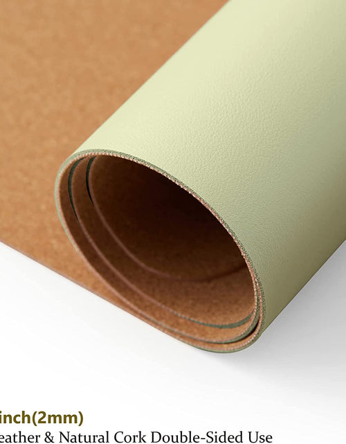 Load image into Gallery viewer, Cork Desk Mat - Dual-Sided Desk Pad for Office and Home - Desk Organization and Accessories - Ideal for Large Mouse Pad and Desk Mats on Top of Desks(Light Green,31.5"X 15.7")