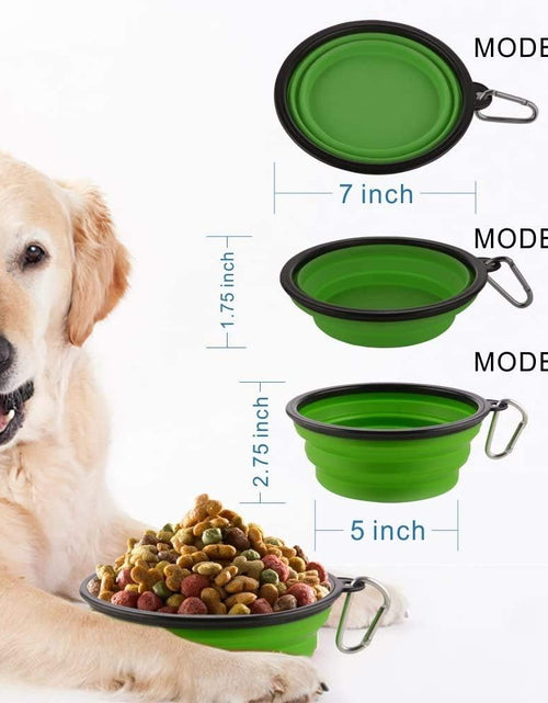 Load image into Gallery viewer, Large Collapsible Dog Bowls, 34Oz Travel Water Food Bowls Portable Foldable Collapse Dishes with Carabiner Clip for Traveling, Hiking, Walking, 2 Pack