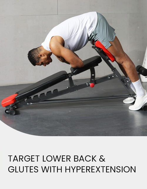 Load image into Gallery viewer, Multi-Functional FID Weight Bench for Full All-In-One Body Workout – Hyper Back Extension, Roman Chair, Adjustable Ab Sit up Bench, Incline Decline Bench, Flat Bench