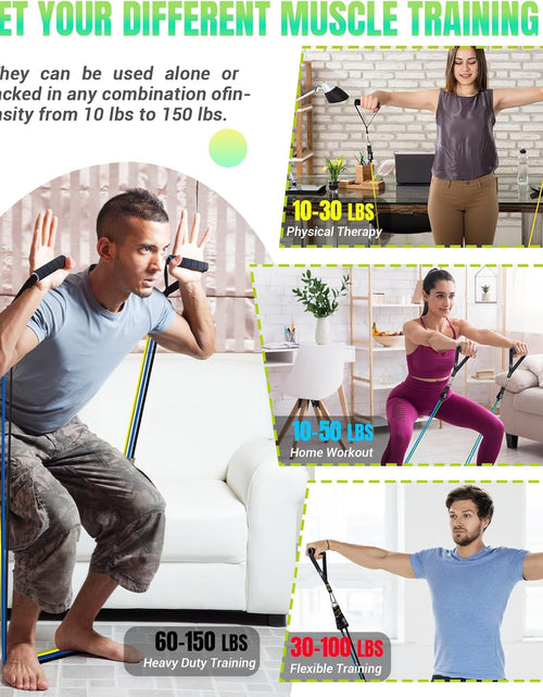 Load image into Gallery viewer, Resistance Bands Set with Handles, Exercise Bands Workout Bands Fitness Bands with Door Anchor, Legs Ankle Straps for Resistance Training,Physical Therapy,Home Gym Workout