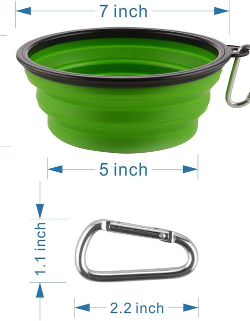 Load image into Gallery viewer, Large Collapsible Dog Bowls, 34Oz Travel Water Food Bowls Portable Foldable Collapse Dishes with Carabiner Clip for Traveling, Hiking, Walking, 2 Pack