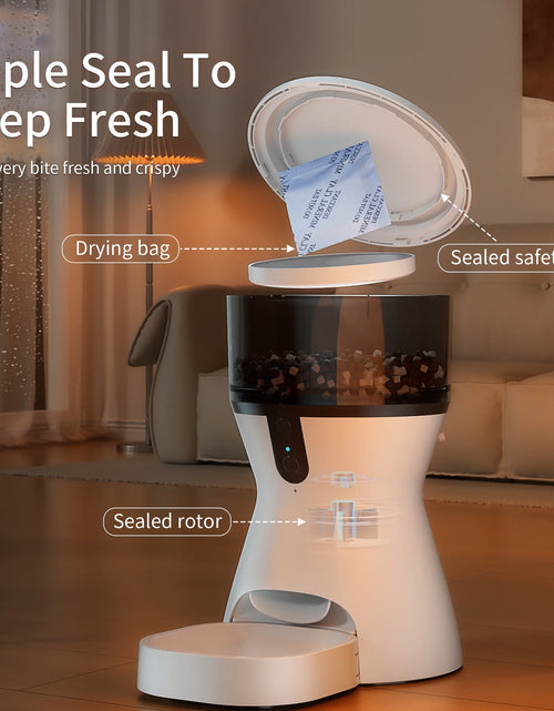 Load image into Gallery viewer, Automatic Cat Feeders Wifi, Timed Dog Feeder with 10S Dining Voice Record, 4L Cat/Dog Food Dispenser
