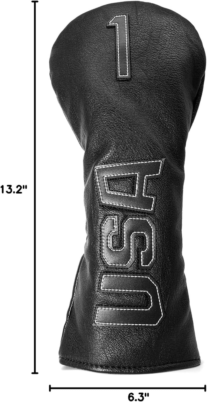 Golf Club Head Covers,Golf Headcovers Leather Golf Wood Covers for Divers Fairway Woods Hybrids(Ut) with Number Tag 3 5 7 X,Golf Iron Covers for Men Women