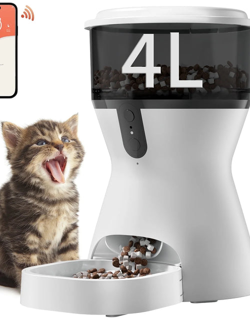 Load image into Gallery viewer, Automatic Cat Feeders Wifi, Timed Dog Feeder with 10S Dining Voice Record, 4L Cat/Dog Food Dispenser
