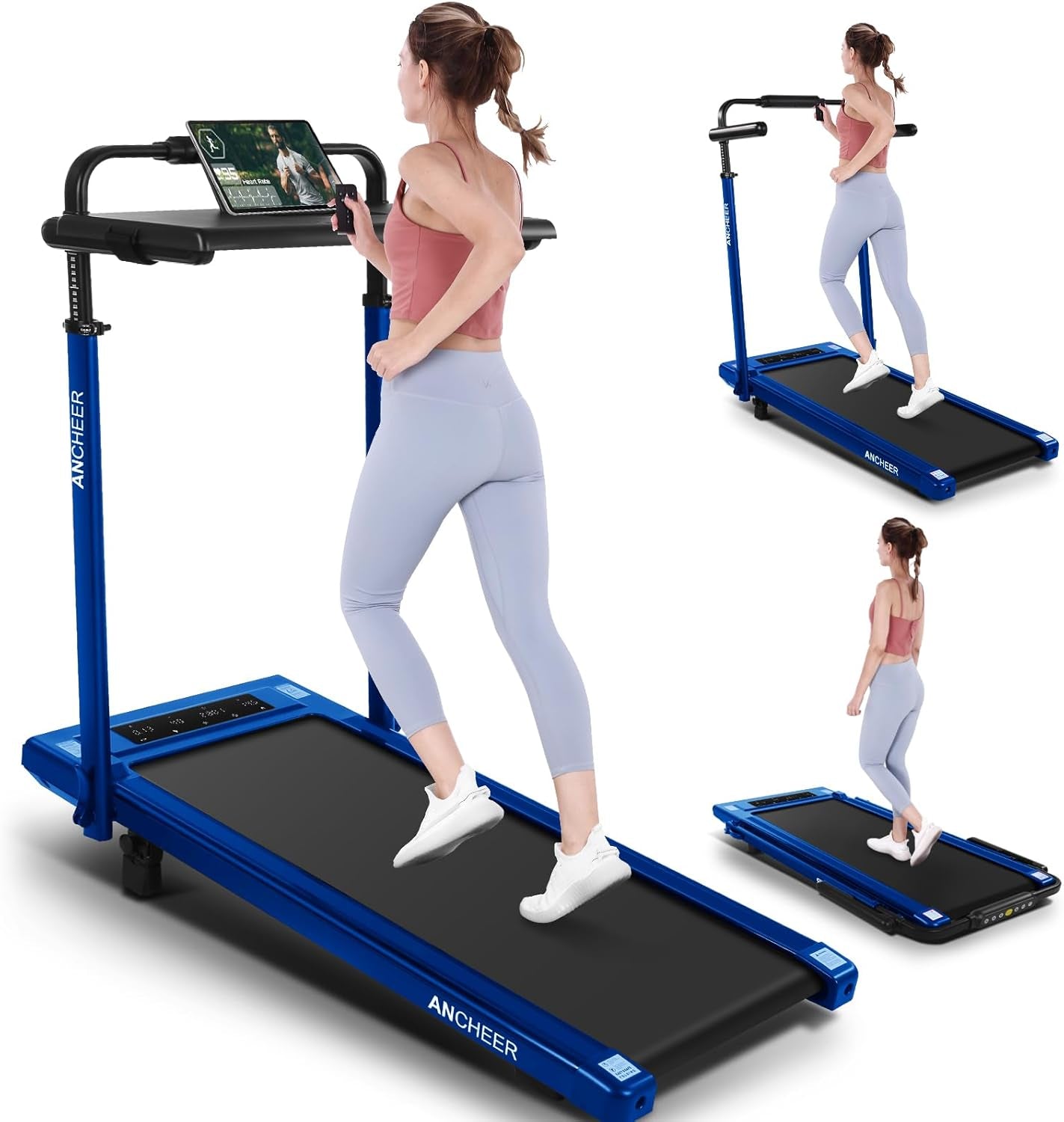 Walking Pad 2.5HP under Desk Treadmill 300Lbs Weight Capacity with Remote Control, Compact Electric Treadmill for Home/Gym/Office with LED Screen, Ultra-Quiet/Installation-Free
