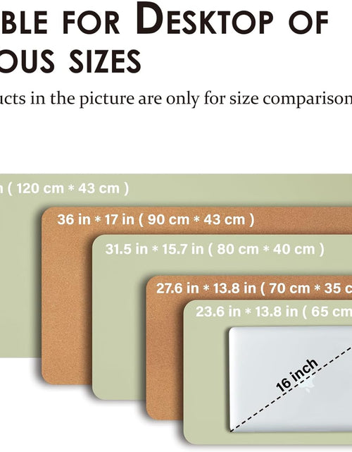 Load image into Gallery viewer, Cork Desk Mat - Dual-Sided Desk Pad for Office and Home - Desk Organization and Accessories - Ideal for Large Mouse Pad and Desk Mats on Top of Desks(Light Green,31.5&quot;X 15.7&quot;)

