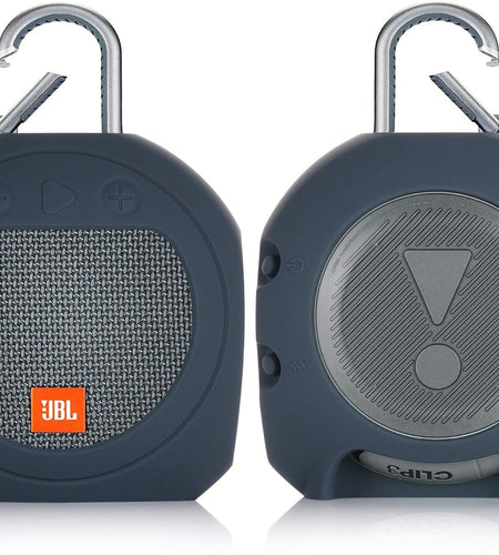 Protective Silicone Stand up Carrying Case for JBL Clip 3 Waterproof Portable Bluetooth Speaker(Blue)