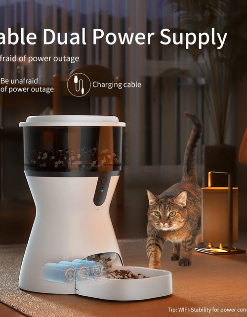 Load image into Gallery viewer, Automatic Cat Feeders Wifi, Timed Dog Feeder with 10S Dining Voice Record, 4L Cat/Dog Food Dispenser
